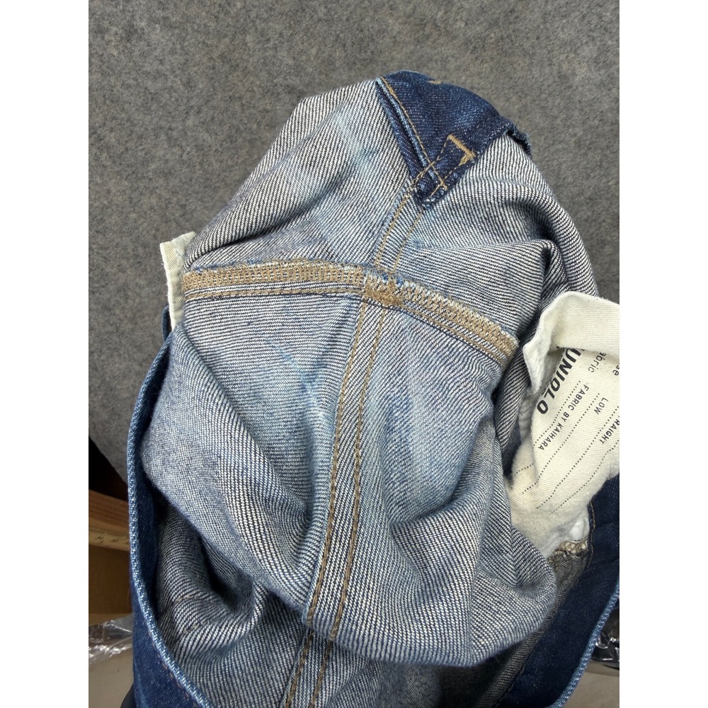 Uniqlo Selvedge Jeans Mens 32x33 Blue Slim Straight Kaihara Japanese Raw Denim - Picture 5 of 15